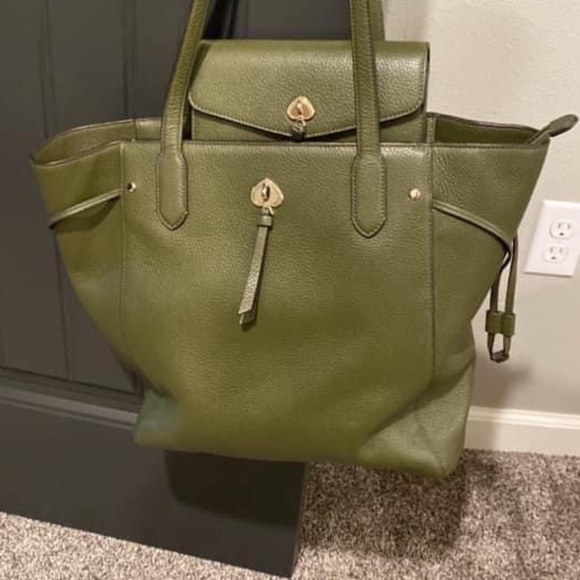 Kate Spade Marti olive green tote and wallet - Picture 1 of 5